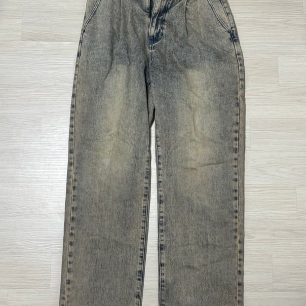 비슬로우 샌드 워시드 투턱 팬츠