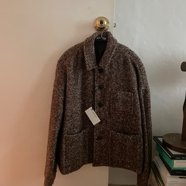 오라리 알파카 헤링본 트위드 블루종 001사이즈 