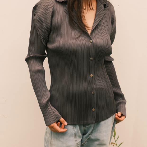 이세이미야케 플리츠플리즈 가디건 그레이 3