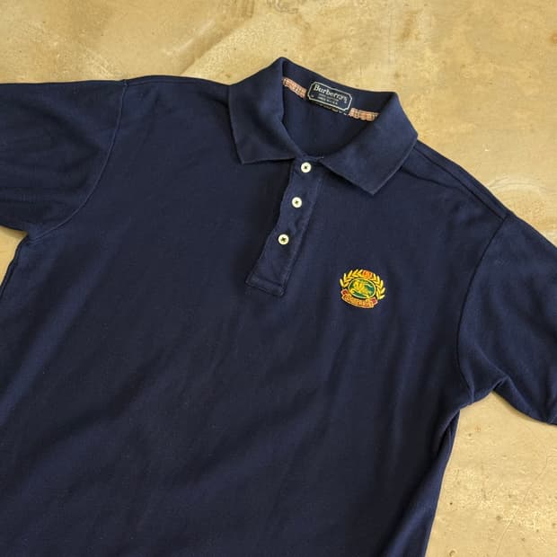 M 버버리 네이비 카라 반팔티