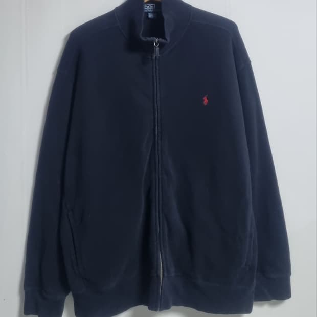 오버핏 XL ) 폴로랄프로렌 블랙 코튼 니트집업