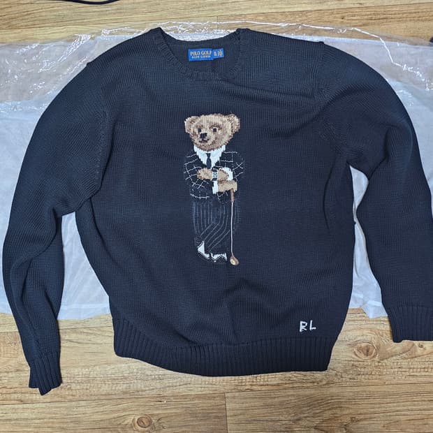 폴로 골프 베어 곰돌이 니트 블랙 XL