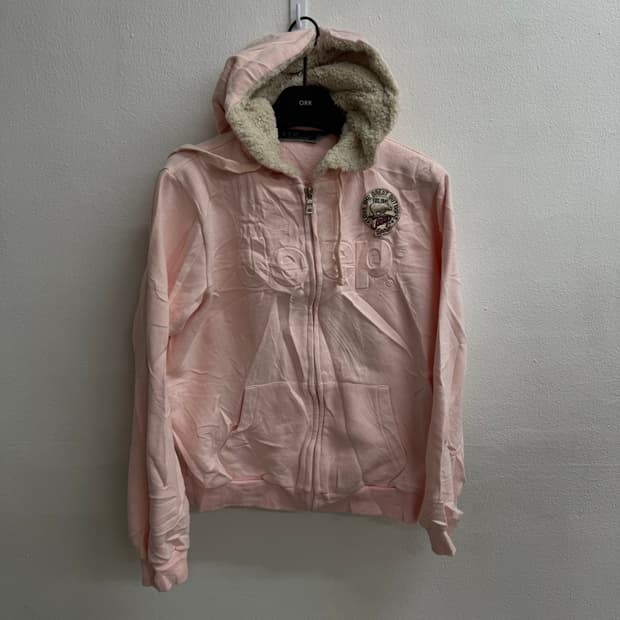 Jeep 핑크색 울프죠 후드 집업 S