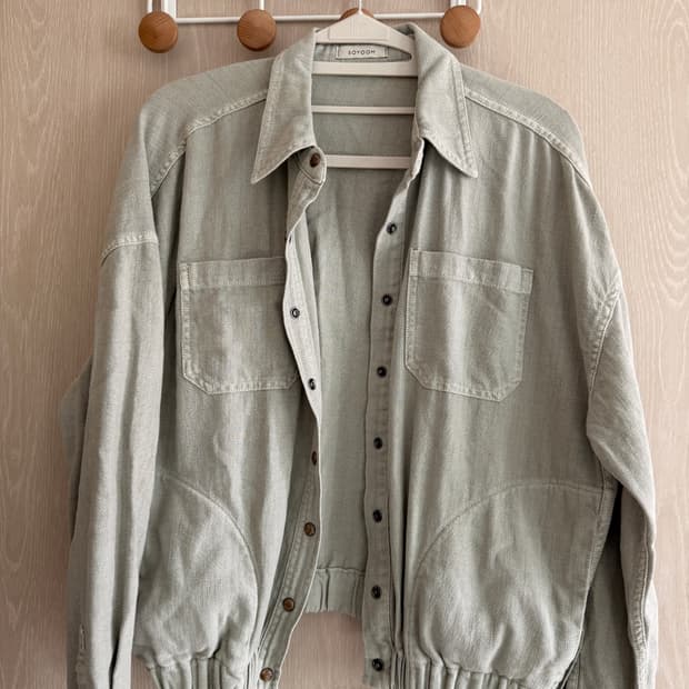 소윰 리넨 블루종 카키 S