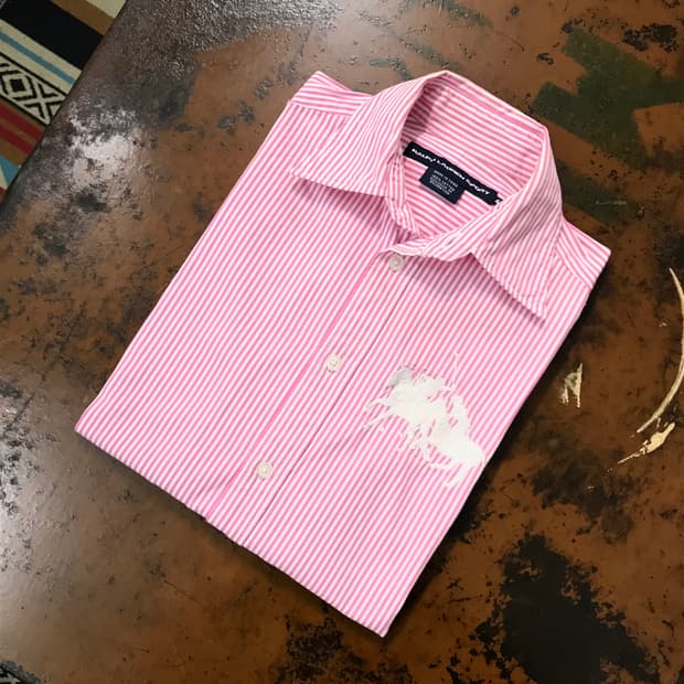 폴로랄프로렌 더블 포니 핑크 스트라이프 셔츠 여성 44 55 사이즈 