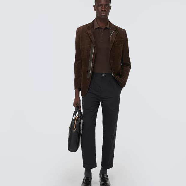 톰포드 레더트리밍 스웨이드 블레이저 자켓