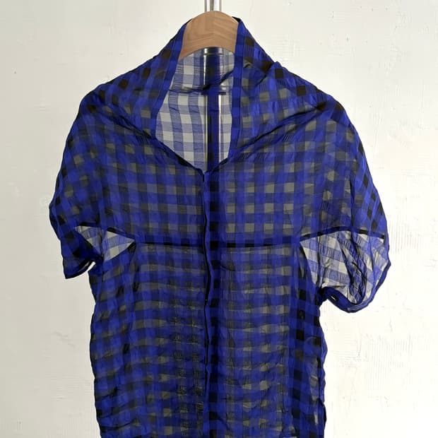 Yohji Yamamoto 요지 야마모토 +Noir 깅엄체크 블라우스