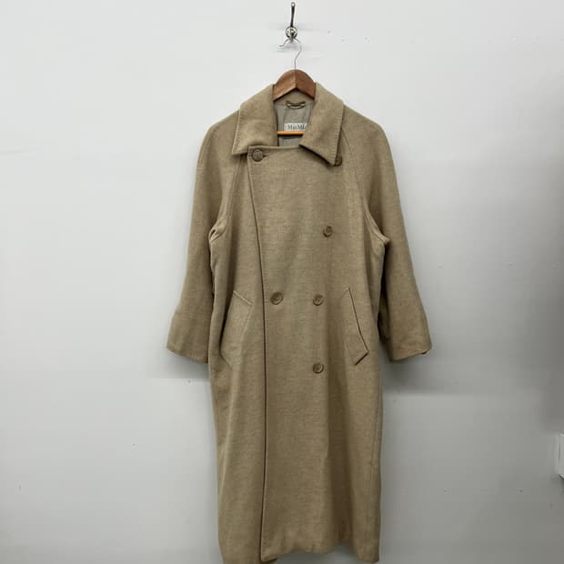 막스마라 베이지색 더블 버튼 코트 여M