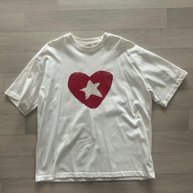 노운 heart t shirts (white)