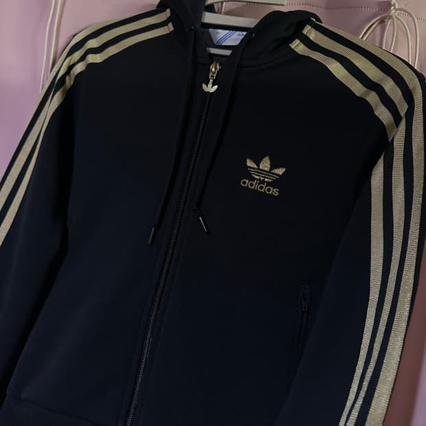 아디다스 파이어버드 후드집업 아디다스 검골 후집 불꽃 블랙 골드