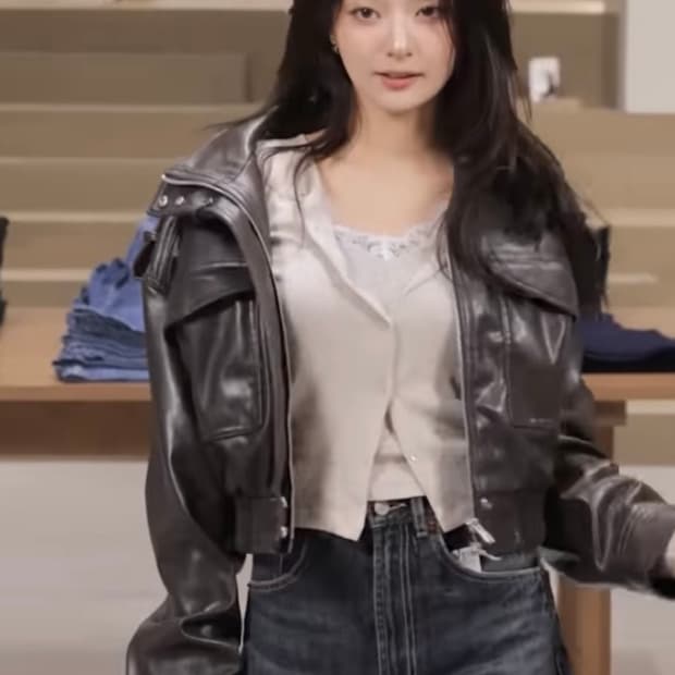 자라 레이스 콤비 탑 재킷 (샌드 그레이 /M 사이즈)