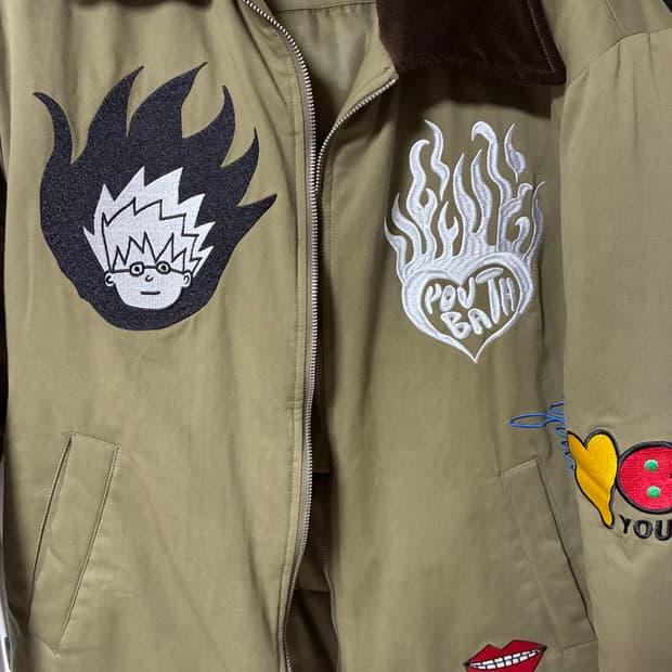 YOUTH BATH 자켓 M 카키색 자수 자켓 팔아용