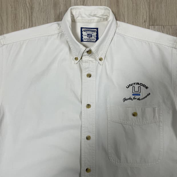 100~105) 90s Lee 크림데님 리얼 워크셔츠(RRL&LVC&폴로