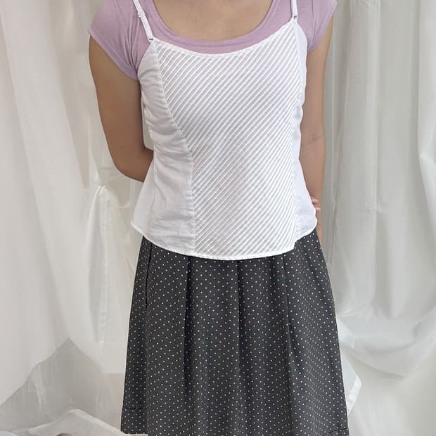 NARACAMICIE white back button-up bustier