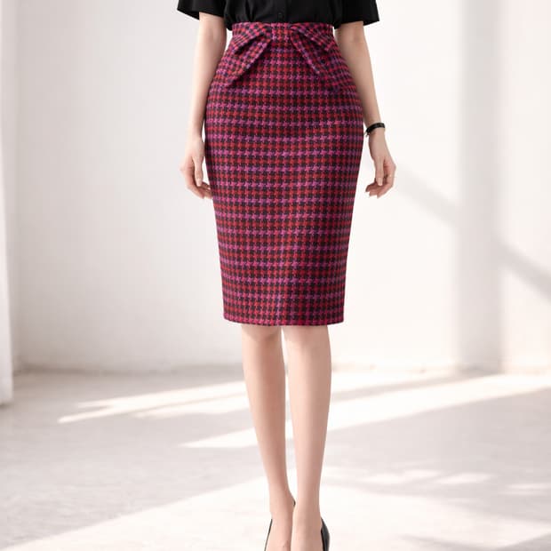 폴스미스 트위드 체크 스커트