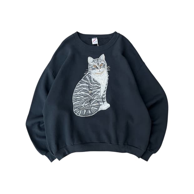 90’s Jerzees Cat Graphic Sweatshirt (Mad