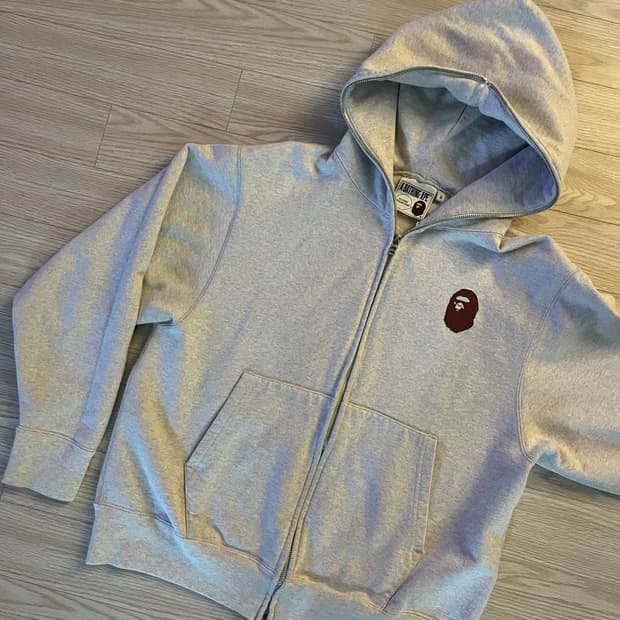 베이프 기본 그레이 후드집업