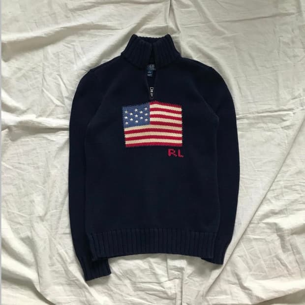 폴로 성조기 니트