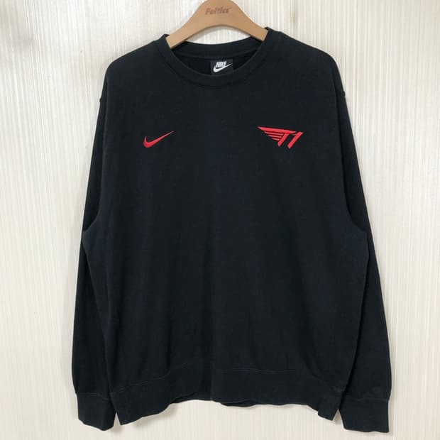 티원(T1) 나이키 클럽 맨투맨티셔츠 블랙 XL(110)