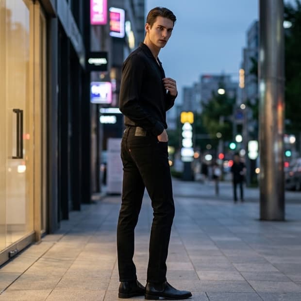 [특A급/스트레치] 리바이스 505 블랙진 30x32