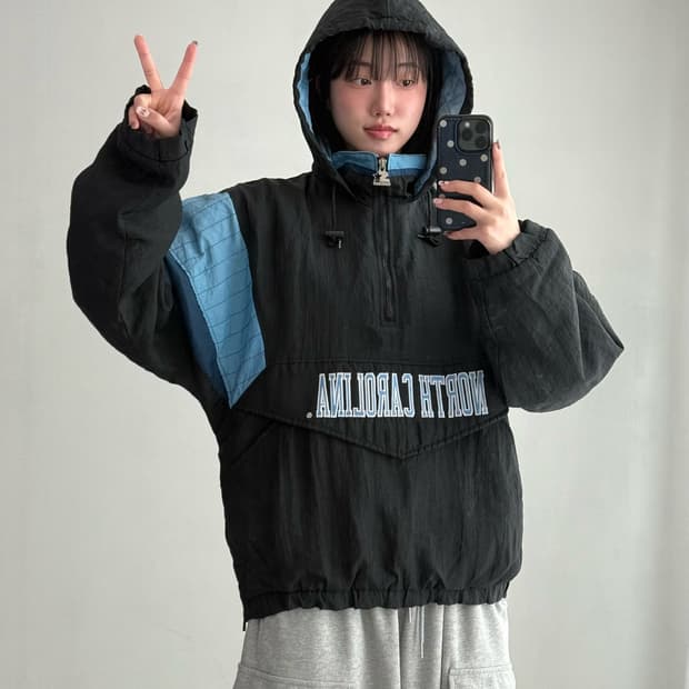 90‘s 스타터 퀄팅 후드 아노락