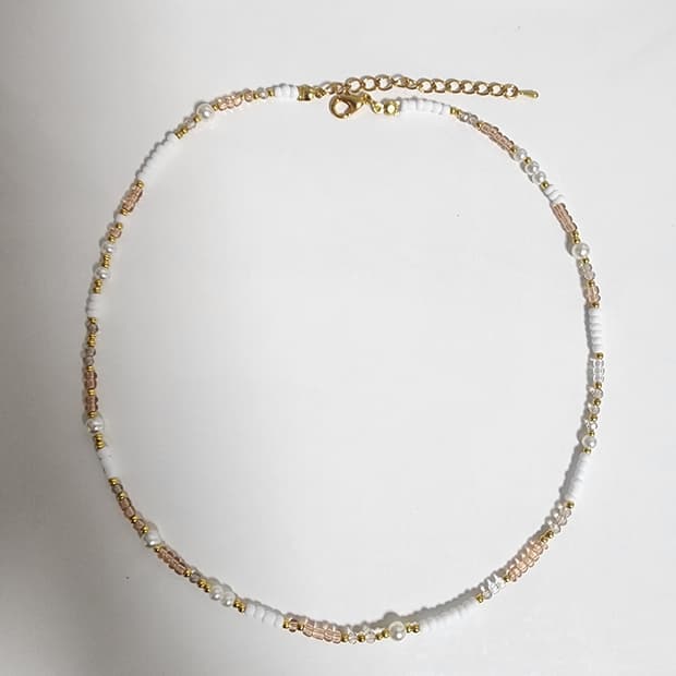 살색 패션 비즈 목걸이