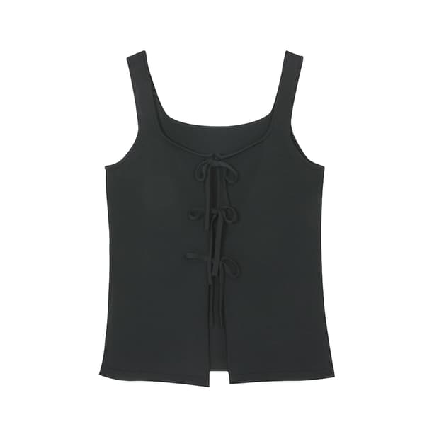 ACOC, Flora Tie Knit Vest_Black