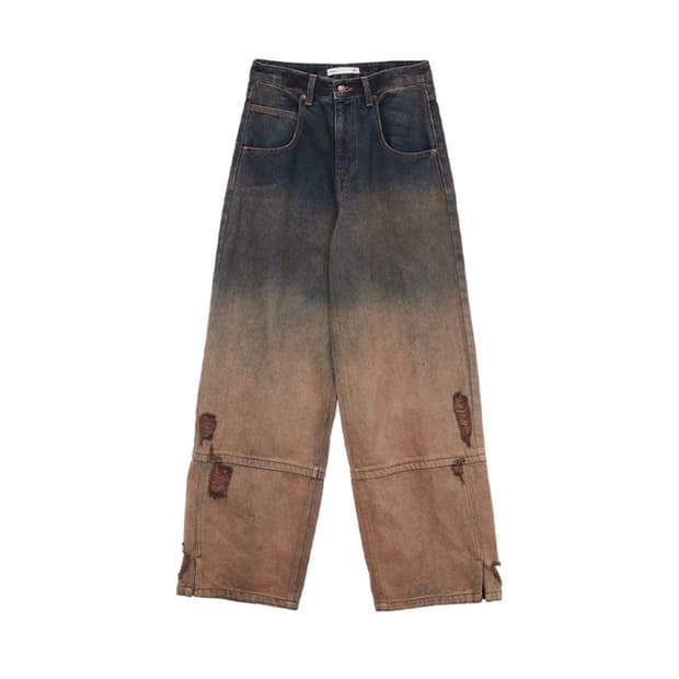 마뗑킴 브러쉬 데님팬츠 inbrown