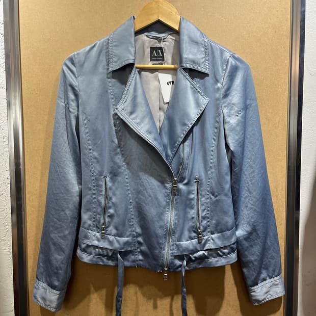 아르마니 익스체인지 새틴 라이더 자켓