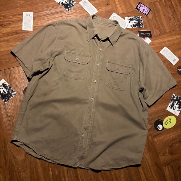Vintage moleskin half beige shirt xl
