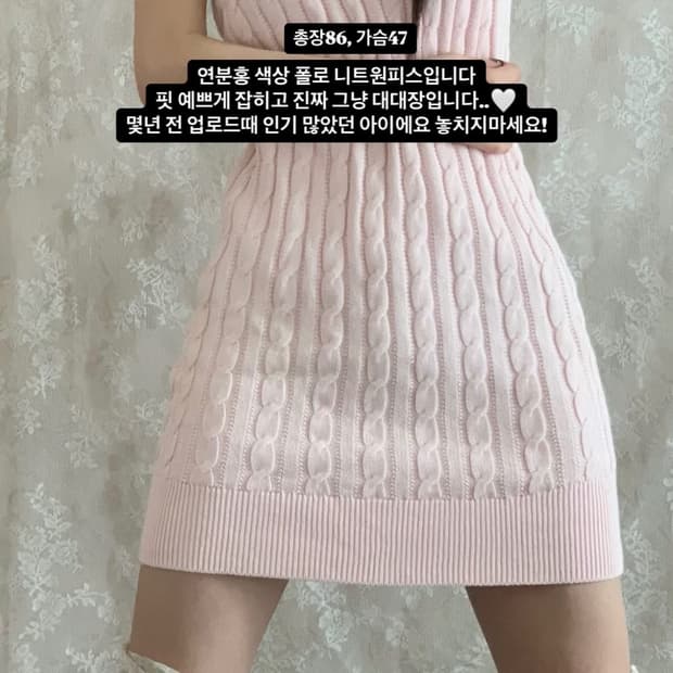 버터플라이 빈티지 폴로 니트원피스