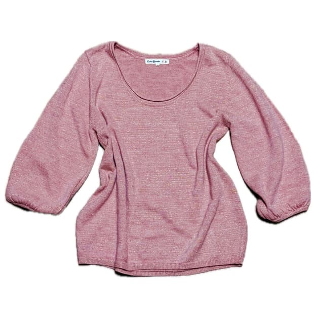 큐티 블론드 핑크 골드펄 레이어드 니트