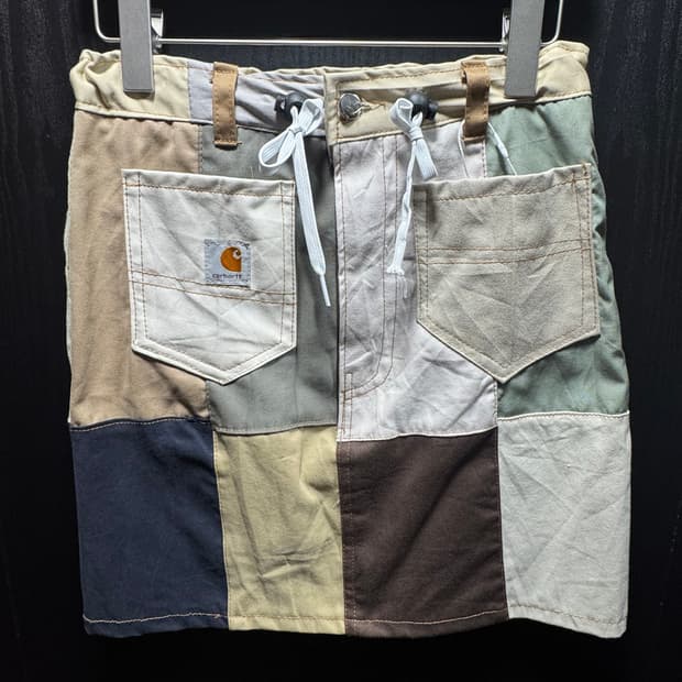 carhartt skirt 커스텀 포켓 브라운 스커트