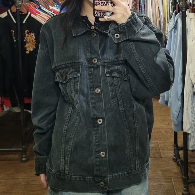 [Hi] vtg 빈티지 데님 자켓 블랙