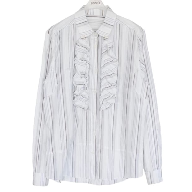 에옹쓰 스트라이프 러플 셔츠