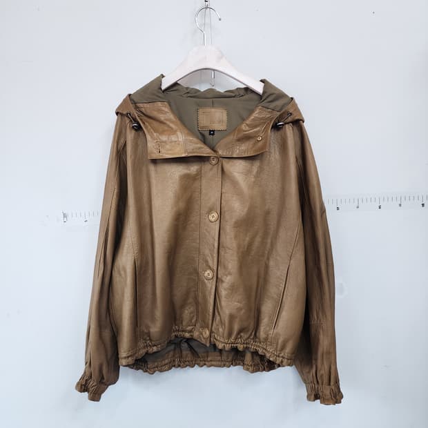 로보 후드 가죽 자켓