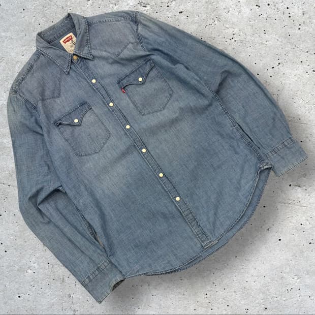 [M] 리바이스 웨스턴 셔츠 청남방 긴팔 C969