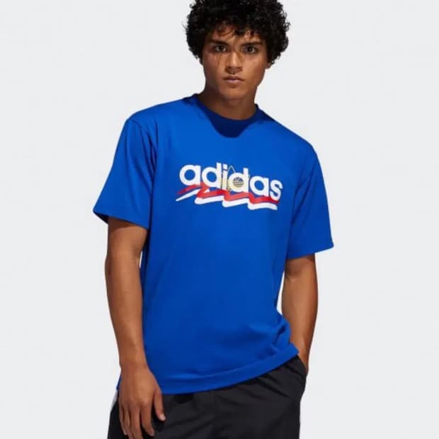 아디다스 반팔티셔츠 블루 L