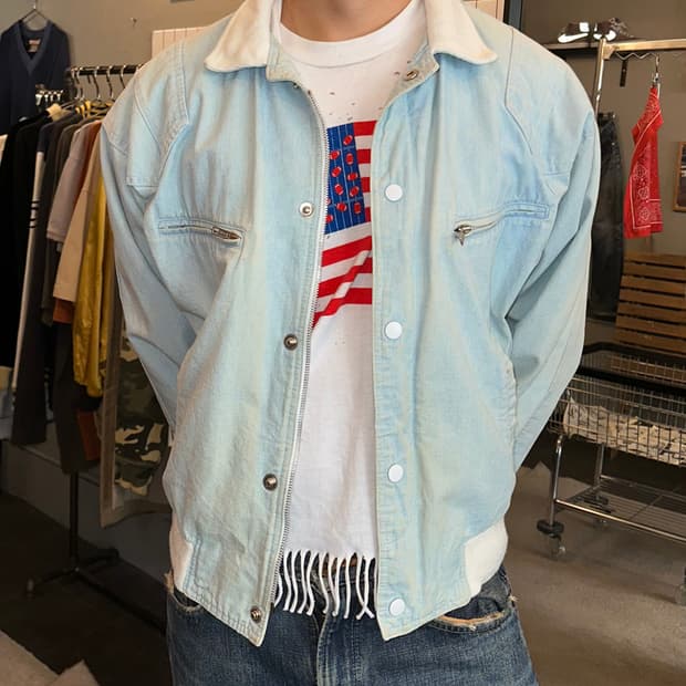 90’s American denim wash boomber jacket
