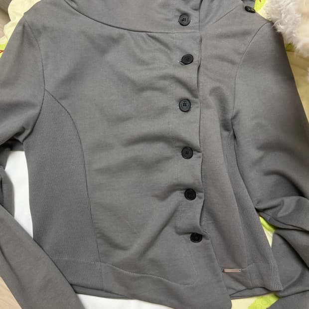 미세키 서울 후디 버튼 그레이 cowl neck botton hoodie