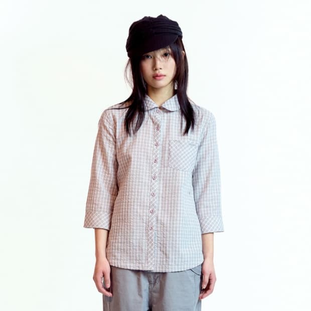 코이세이오 라운드 카라 카프리 셔츠 애쉬 핑크 2