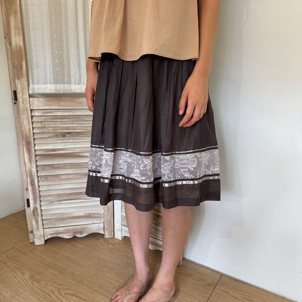 see-through flower skirt
