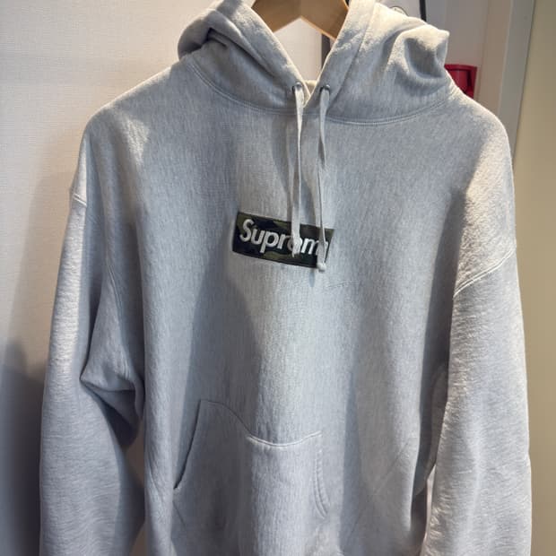 슈프림 카모 박스로고 후드티 그레이 L