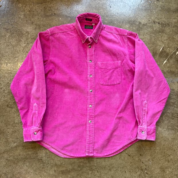 90s USA 빈티지 핑크 코듀로이 셔츠