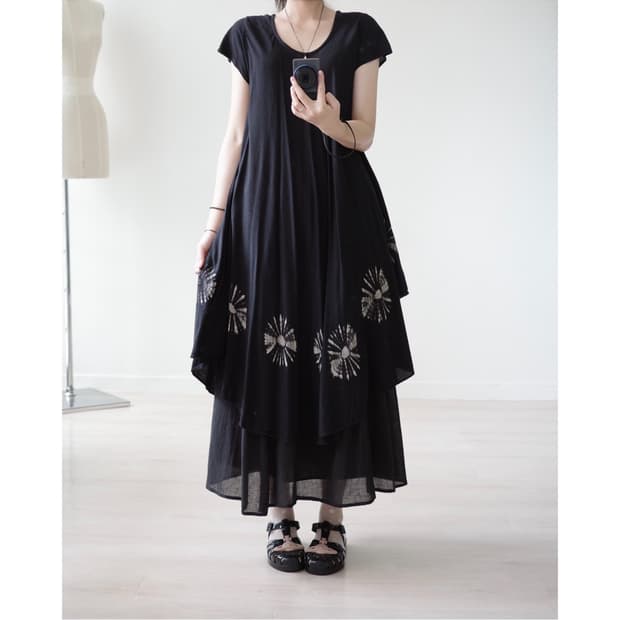 Unique Draped Volume-Hem Dress