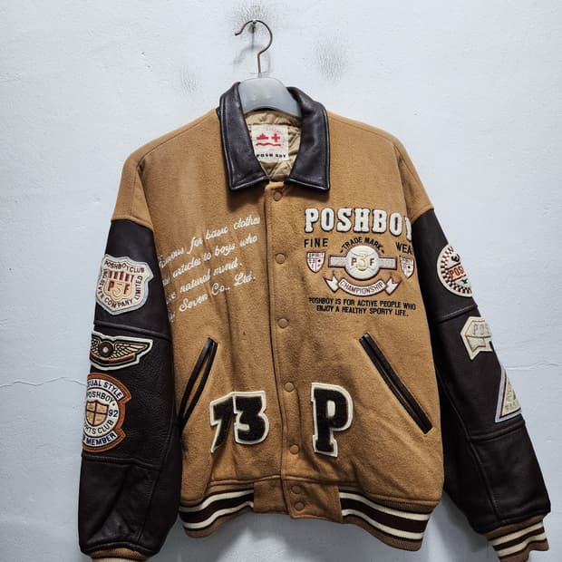 POSHBOY 90s 포쉬보이 WOOL LEATHER 바시티자켓