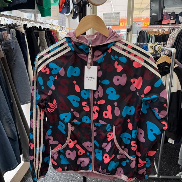 아디다스 패턴 바람막이 리버서블