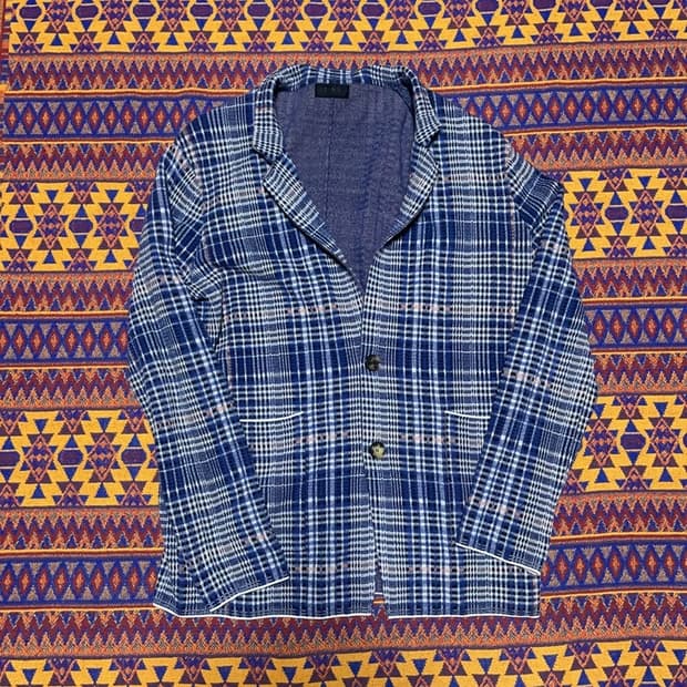 [100] 타임옴므 체크 니트 블레이저 자켓