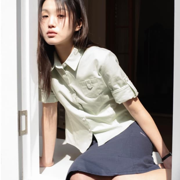 Onska Roll up Oxford Shirt (Mellon)