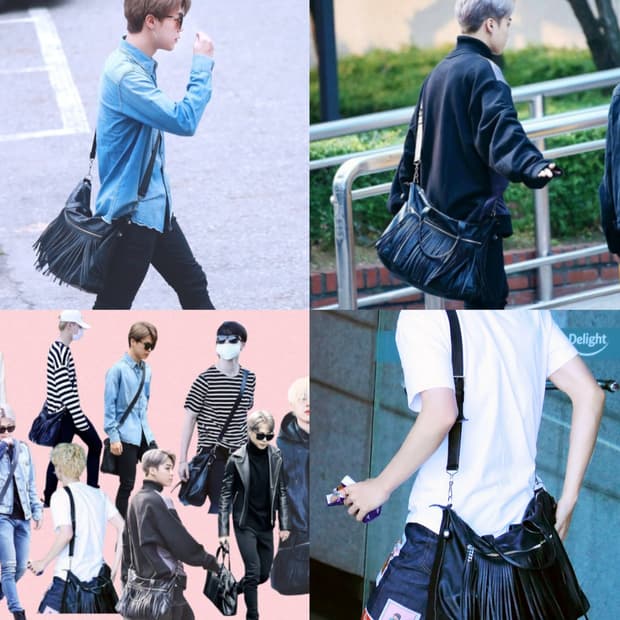 bts 지민 착용 생로랑 가방